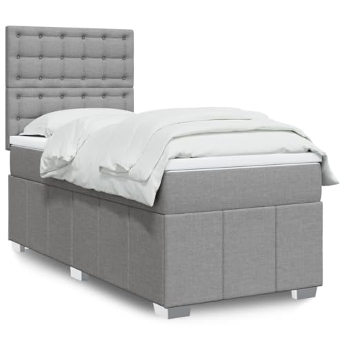 Qnhdfrt Boxspringbett mit Taschenfederkern Matratze und LED Beleuchtung 80x200 cm Höhenverstellbares Kopfteil aus Stoff für Schlafzimmer Qnhdfrt Boxspringbett mit Taschenfederkern Matratze und LED Beleuchtung 80x200 cm Höhenverstellbares Kopfteil aus Stoff für Schlafzimmer von Qnhdfrt