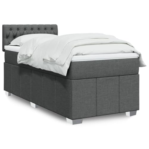 Qnhdfrt Boxspringbett mit Taschenfederkern Matratze und höhenverstellbarem Kopfteil Dunkelgrau 90x200 cm für Schlafzimmer Gästezimmer und Jugendzimmer Qnhdfrt Boxspringbett mit Taschenfederkern Matratze und höhenverstellbarem Kopfteil Dunkelgrau 90x200 cm für Schlafzimmer Gästezimmer und Jugendzimmer von Qnhdfrt
