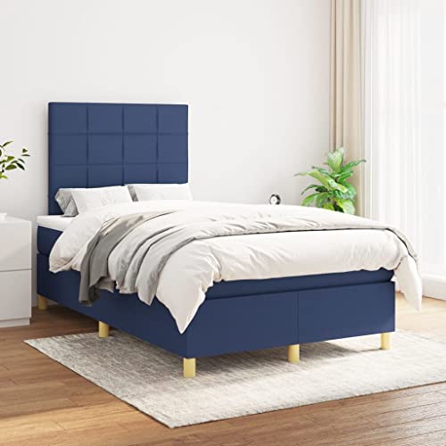 Qnhdfrt Boxspringbett mit Taschenfederkernmatratze 120x200 cm Höhenverstellbares Kopfteil Atmungsaktiver Stoffbezug Blau Weiß für Schlafzimmer Gästebett Qnhdfrt Boxspringbett mit Taschenfederkernmatratze 120x200 cm Höhenverstellbares Kopfteil Atmungsaktiver Stoffbezug Blau Weiß für Schlafzimmer Gästebett von Qnhdfrt