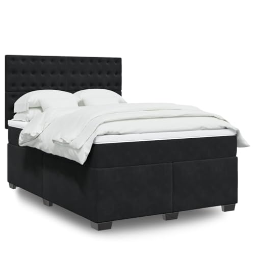 Qnhdfrt Boxspringbett mit Taschenfederkernmatratze 140x190 cm Samt Stoff Höhenverstellbares Kopfteil und Atmungsaktive Latten für Erholsamen Schlaf Gästebett oder Doppelbett Qnhdfrt Boxspringbett mit Taschenfederkernmatratze 140x190 cm Samt Stoff Höhenverstellbares Kopfteil und Atmungsaktive Latten für Erholsamen Schlaf Gästebett oder Doppelbett von Qnhdfrt