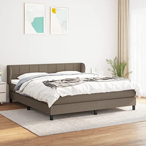 Qnhdfrt Boxspringbett mit Taschenfederkernmatratze 160x200 cm Höhenverstellbares Kopfteil Atmungsaktiver Stoff Taupe für Schlafzimmer Gästebett Doppelbett Qnhdfrt Boxspringbett mit Taschenfederkernmatratze 160x200 cm Höhenverstellbares Kopfteil Atmungsaktiver Stoff Taupe für Schlafzimmer Gästebett Doppelbett von Qnhdfrt