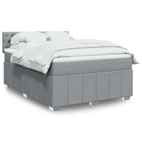 Qnhdfrt Boxspringbett mit Taschenfederkernmatratze 160x200 cm Höhenverstellbares Kopfteil Atmungsaktives Polyester Stoff Hellgrau für Schlafzimmer Gästebett Doppelbett Qnhdfrt Boxspringbett mit Taschenfederkernmatratze 160x200 cm Höhenverstellbares Kopfteil Atmungsaktives Polyester Stoff Hellgrau für Schlafzimmer Gästebett Doppelbett von Qnhdfrt