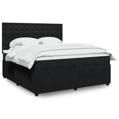 Qnhdfrt Boxspringbett mit Taschenfederkernmatratze 180x200 cm Samtstoff Schwarz Höhenverstellbares Kopfteil LED Beleuchtung und USB Anschluss für erholsamen Schlaf Qnhdfrt Boxspringbett mit Taschenfederkernmatratze 180x200 cm Samtstoff Schwarz Höhenverstellbares Kopfteil LED Beleuchtung und USB Anschluss für erholsamen Schlaf von Qnhdfrt