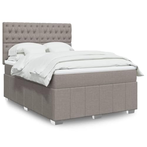 Qnhdfrt Boxspringbett mit Taschenfederkernmatratze und LED-Beleuchtung 140 x 200 cm Taupe Stoff Modernes Design für Schlafzimmer Gästebett und Heimbett Qnhdfrt Boxspringbett mit Taschenfederkernmatratze und LED-Beleuchtung 140 x 200 cm Taupe Stoff Modernes Design für Schlafzimmer Gästebett und Heimbett von Qnhdfrt
