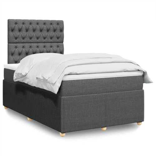 Qnhdfrt Boxspringbett mit Taschenfederkernmatratze und LED Beleuchtung Dunkelgrau 120x200 cm Höhenverstellbares Kopfteil aus Polyester für Schlafzimmer Gästebett Qnhdfrt Boxspringbett mit Taschenfederkernmatratze und LED Beleuchtung Dunkelgrau 120x200 cm Höhenverstellbares Kopfteil aus Polyester für Schlafzimmer Gästebett von Qnhdfrt