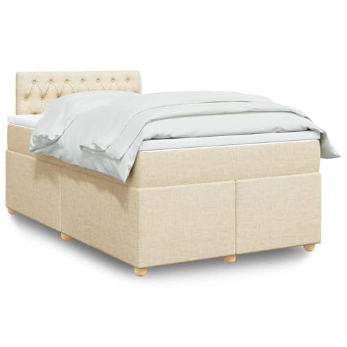 Qnhdfrt Boxspringbett mit Taschenfederkernmatratze und atmungsaktiver Polyesterbezug 120 x 200 cm Creme Stoff für erholsamen Schlaf und optimalen Komfort Qnhdfrt Boxspringbett mit Taschenfederkernmatratze und atmungsaktiver Polyesterbezug 120 x 200 cm Creme Stoff für erholsamen Schlaf und optimalen Komfort von Qnhdfrt