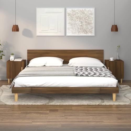 Qnhdfrt Braun Eichen-Optik Nachttische 2er Set aus Holzwerkstoff 40x40x50cm mit Tür und Stauraum Elegantes Design für Schlafzimmer Qnhdfrt Braun Eichen-Optik Nachttische 2er Set aus Holzwerkstoff 40x40x50cm mit Tür und Stauraum Elegantes Design für Schlafzimmer von Qnhdfrt
