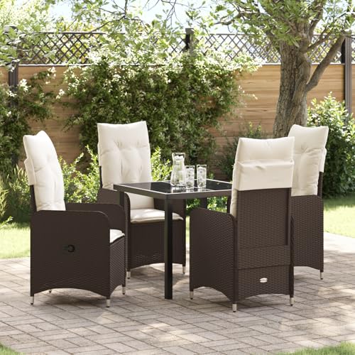Qnhdfrt Braun Poly Rattan Garten Liegestuhl Set 5-TLG mit Kissen Modernes Design Verstellbare Rückenlehne Leicht für Outdoor Nutzung Balkon Garten Terrasse Qnhdfrt Braun Poly Rattan Garten Liegestuhl Set 5-TLG mit Kissen Modernes Design Verstellbare Rückenlehne Leicht für Outdoor Nutzung Balkon Garten Terrasse von Qnhdfrt