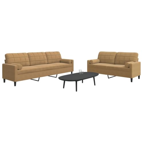 Qnhdfrt Brauner Samt Sofa Garnitur mit Nackenkissen 2-TLG Set für Wohnzimmer Qnhdfrt Brauner Samt Sofa Garnitur mit Nackenkissen 2-TLG Set für Wohnzimmer von Qnhdfrt