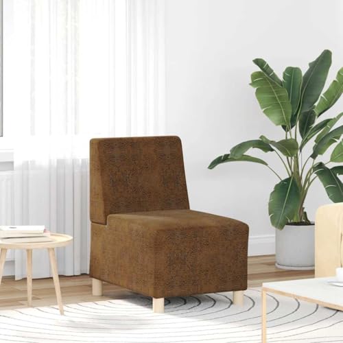 Qnhdfrt Brauner Sessel ohne Armlehnen 55 cm Wildleder-Optik Kleines Sofa für Wohnzimmer Balkon Esszimmer Lounge Qnhdfrt Brauner Sessel ohne Armlehnen 55 cm Wildleder-Optik Kleines Sofa für Wohnzimmer Balkon Esszimmer Lounge von Qnhdfrt