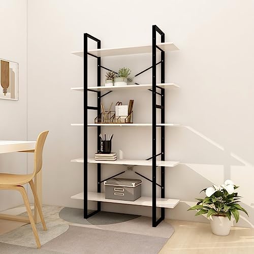 Qnhdfrt Bücherregal 5 Fächer Weiß 100x30x175 cm Massivholz Kiefer Metall Rahmen Modernes Design Robust Schmal für Wohnzimmer Qnhdfrt Bücherregal 5 Fächer Weiß 100x30x175 cm Massivholz Kiefer Metall Rahmen Modernes Design Robust Schmal für Wohnzimmer von Qnhdfrt