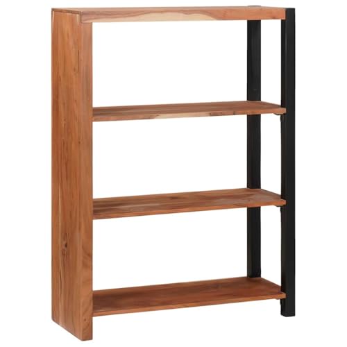 Qnhdfrt Bücherregal 80 x 30 x 110 cm aus massivem Akazienholz mit 3 Regalböden Modernes Design Robust & Langlebig kleines Bücherregal schmal für Wohnzimmer Flur Schlafzimmer Qnhdfrt Bücherregal 80 x 30 x 110 cm aus massivem Akazienholz mit 3 Regalböden Modernes Design Robust & Langlebig kleines Bücherregal schmal für Wohnzimmer Flur Schlafzimmer von Qnhdfrt