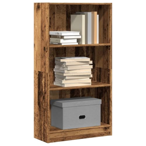 Qnhdfrt Bücherregal Altholz-Optik Holzwerkstoff 60x24x109 cm mit offenen Fächern für zusätzlichen Stauraum in Wohnzimmer Schlafzimmer oder Büro von Qnhdfrt