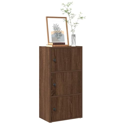 Qnhdfrt Bücherregal Braun Eiche 40x24x77 cm Holzwerkstoff mit Tür, schmales Hochregal mit Flexibler Montage, platzsparendes Wohnzimmer Möbel für Schlafzimmer Flur Büro Qnhdfrt Bücherregal Braun Eiche 40x24x77 cm Holzwerkstoff mit Tür, schmales Hochregal mit Flexibler Montage, platzsparendes Wohnzimmer Möbel für Schlafzimmer Flur Büro von Qnhdfrt