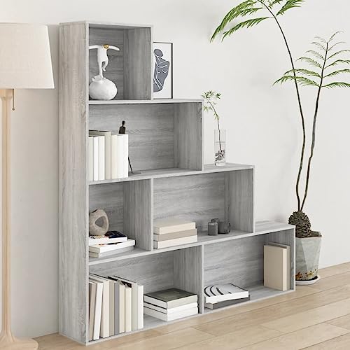 Qnhdfrt Bücherregal Grau Sonoma Holzwerkstoff Schmal Hoch 155x24x160 cm mit 6 Fächern Modernes Design für Wohnzimmer Büro oder Balkon Robust Stabil Qnhdfrt Bücherregal Grau Sonoma Holzwerkstoff Schmal Hoch 155x24x160 cm mit 6 Fächern Modernes Design für Wohnzimmer Büro oder Balkon Robust Stabil von Qnhdfrt
