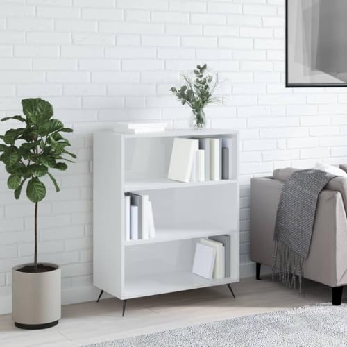 Qnhdfrt Bücherregal Hochglanz-Weiß 69,5x32,5x90 cm Holzwerkstoff Regal Schmal Deko Aufbewahrung Wohnzimmer Qnhdfrt Bücherregal Hochglanz-Weiß 69,5x32,5x90 cm Holzwerkstoff Regal Schmal Deko Aufbewahrung Wohnzimmer von Qnhdfrt