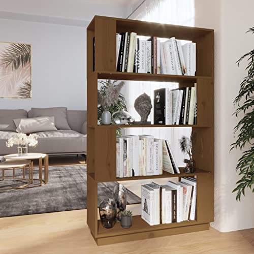 Qnhdfrt Bücherregal Raumteiler aus Massivholz Kiefer Honigbraun 80x25x132 cm Robustes Design mit rustikaler Optik für Wohnzimmer Flur und Mehrzwecknutzung von Qnhdfrt