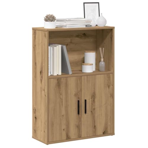 Qnhdfrt Bücherregal Schrank mit Türen Artisan-Eiche Holzwerkstoff 60x24x85 cm Stauraum für Bücher Wohnzimmer von Qnhdfrt