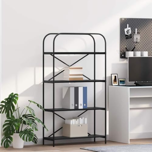Qnhdfrt Bücherregal Schwarze Eiche 80 x 30 x 146 cm Modernes 4-Etagen Standregal aus Holzwerkstoff mit Stahlbeinen Stabiler Hochschrank für Wohnzimmer Büro Küche Balkon Qnhdfrt Bücherregal Schwarze Eiche 80 x 30 x 146 cm Modernes 4-Etagen Standregal aus Holzwerkstoff mit Stahlbeinen Stabiler Hochschrank für Wohnzimmer Büro Küche Balkon von Qnhdfrt