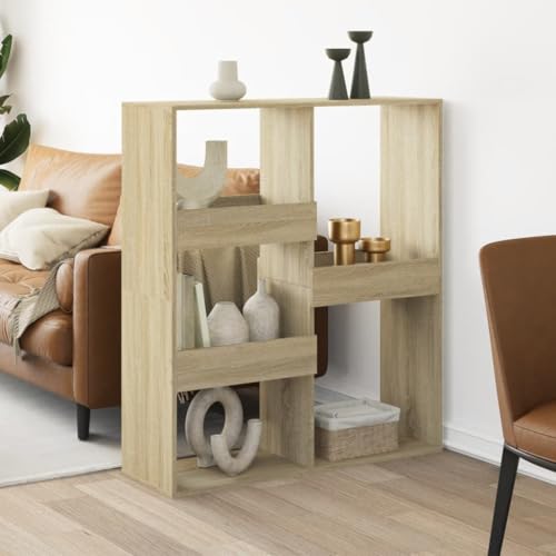 Qnhdfrt Bücherregal Sonoma-Eiche 100x33x115 cm Holzwerkstoff mit 5 Fächern als Raumteiler oder dekoratives Möbelstück für Wohnzimmer von Qnhdfrt