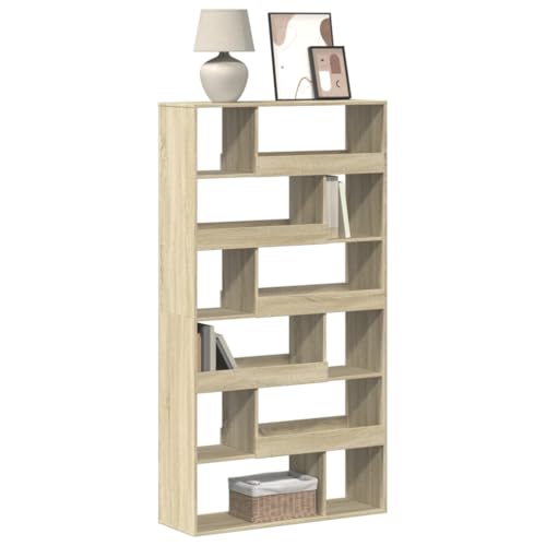 Qnhdfrt Bücherregal Sonoma-Eiche Holzwerkstoff 100x33x187,5 cm Schmal Hoch Schrank mit 12 Fächern Langlebiges Design für Wohnzimmer Raumteiler Qnhdfrt Bücherregal Sonoma-Eiche Holzwerkstoff 100x33x187,5 cm Schmal Hoch Schrank mit 12 Fächern Langlebiges Design für Wohnzimmer Raumteiler von Qnhdfrt