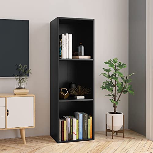 Qnhdfrt Bücherregal TV-Schrank Schwarz aus Holzwerkstoff 36 cm Breite 30 cm Tiefe 114 cm Höhe mit 3 Fächern Platzsparendes Regal für Wohnzimmer Qnhdfrt Bücherregal TV-Schrank Schwarz aus Holzwerkstoff 36 cm Breite 30 cm Tiefe 114 cm Höhe mit 3 Fächern Platzsparendes Regal für Wohnzimmer von Qnhdfrt