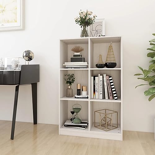 Qnhdfrt Bücherregal Weiß aus Massivholz Kiefer 70x33x110 cm Schmaler Stehregal Schrank für Wohnzimmer Aufbewahrung von Qnhdfrt