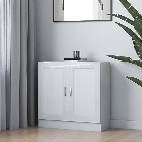 Qnhdfrt Bücherschrank Hochglanz Weiß Schmal 82,5x30,5x80 cm MDF Regal mit 2 Fächern & 2 Türen für Wohnzimmer Deko Aufbewahrung Qnhdfrt Bücherschrank Hochglanz Weiß Schmal 82,5x30,5x80 cm MDF Regal mit 2 Fächern & 2 Türen für Wohnzimmer Deko Aufbewahrung von Qnhdfrt