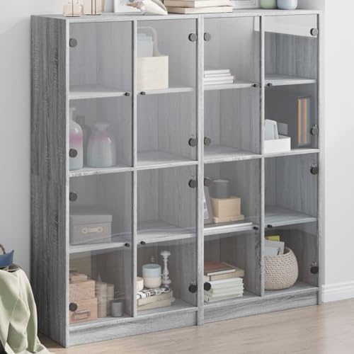 Qnhdfrt Bücherschrank mit Türen Grau Sonoma 136x37x142 cm Holzwerkstoff Modernes Design Stauraum für Wohnzimmer und Büro Qnhdfrt Bücherschrank mit Türen Grau Sonoma 136x37x142 cm Holzwerkstoff Modernes Design Stauraum für Wohnzimmer und Büro von Qnhdfrt