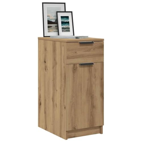 Qnhdfrt Büroschrank Kleiner Schreibtisch Organizer mit Schublade Artisan-Eiche Holzwerkstoff 33x50x75 cm Aufbewahrungsschrank für Büro Homeoffice von Qnhdfrt