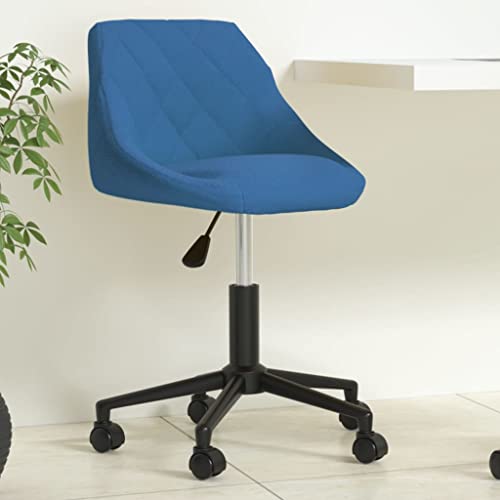 Qnhdfrt Bürostuhl Drehbar Blau Samt Höhenverstellbarer Schreibtischstuhl mit 360-Grad Drehfunktion und Rollen Modernes Design für Home Office und Schlafzimmer von Qnhdfrt