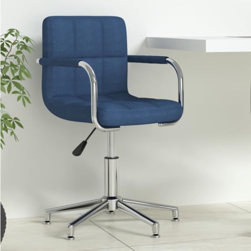 Qnhdfrt Bürostuhl Drehbar Blau Stoff Moderner Schreibtischstuhl mit Gasdruckfeder und 360 Grad Drehfunktion Höhenverstellbar für Home Office und Schlafzimmer von Qnhdfrt