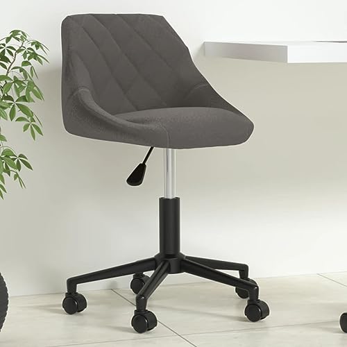 Qnhdfrt Bürostuhl Drehbar Dunkelgrau aus Weichem Samt Höhenverstellbarer Schreibtischstuhl mit 360° Drehfunktion & Rollen Modernes Design für Home Office und Schlafzimmer von Qnhdfrt