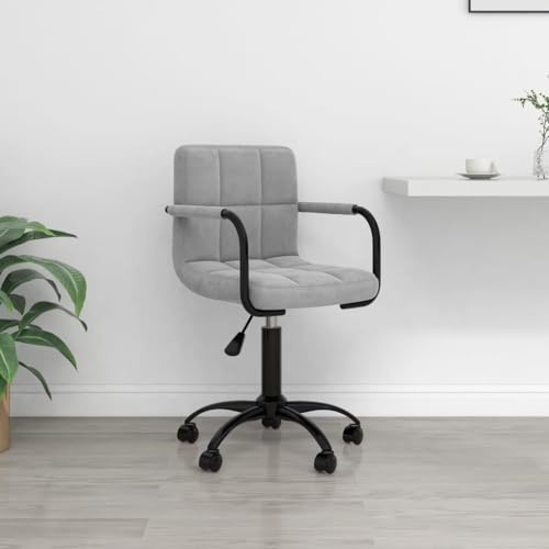 Qnhdfrt Bürostuhl Drehbar Hellgrau Samt Höhenverstellbarer Schreibtischstuhl mit 360 Grad Drehfunktion und Gasdruckfeder Modernes Design für Home Office und Schlafzimmer Qnhdfrt Bürostuhl Drehbar Hellgrau Samt Höhenverstellbarer Schreibtischstuhl mit 360 Grad Drehfunktion und Gasdruckfeder Modernes Design für Home Office und Schlafzimmer von Qnhdfrt