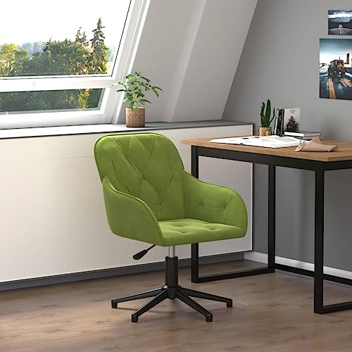 Qnhdfrt Bürostuhl Drehbar Hellgrün Samt Höhenverstellbarer Schreibtischstuhl mit 360 Grad Drehfunktion und Robustem Metallgestell für Home Office und Schlafzimmer von Qnhdfrt