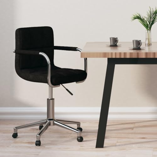 Qnhdfrt Bürostuhl Drehbar Schwarz Stoff Moderner Schreibtischstuhl mit Gasdruckfeder und 360 Grad Drehfunktion Bequemer Sessel für Büro Home Office und Schlafzimmer von Qnhdfrt