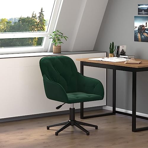 Qnhdfrt Bürostuhl Drehbar aus Samt Dunkelgrün Höhenverstellbarer Schreibtischstuhl mit 360° Drehfunktion und Robustem Metallgestell für Home Office und Schlafzimmer von Qnhdfrt