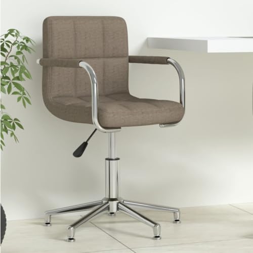 Qnhdfrt Bürostuhl Drehbar aus Stoff Taupe Höhenverstellbarer Schreibtischstuhl mit Gasdruckfeder und 360 Grad Drehung Modernes Design für Home Office und Schlafzimmer von Qnhdfrt