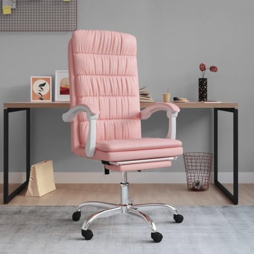 Qnhdfrt Bürostuhl mit Liegefunktion Rosa Kunstleder Höhenverstellbarer Schreibtischstuhl mit Drehfunktion und Verstellbarer Rückenlehne für Home Office und Schlafzimmer 63 x 56 x 112.5-122 cm Qnhdfrt Bürostuhl mit Liegefunktion Rosa Kunstleder Höhenverstellbarer Schreibtischstuhl mit Drehfunktion und Verstellbarer Rückenlehne für Home Office und Schlafzimmer 63 x 56 x 112.5-122 cm von Qnhdfrt