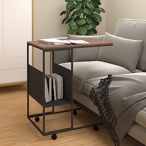 Qnhdfrt C-Design Beistelltisch mit Rollen Schwarz Holzwerkstoff und Eisen 55x36x63,5 cm Schmaler Couchtisch und Nachttisch für Wohnzimmer Schlafzimmer oder Flur Qnhdfrt C-Design Beistelltisch mit Rollen Schwarz Holzwerkstoff und Eisen 55x36x63,5 cm Schmaler Couchtisch und Nachttisch für Wohnzimmer Schlafzimmer oder Flur von Qnhdfrt