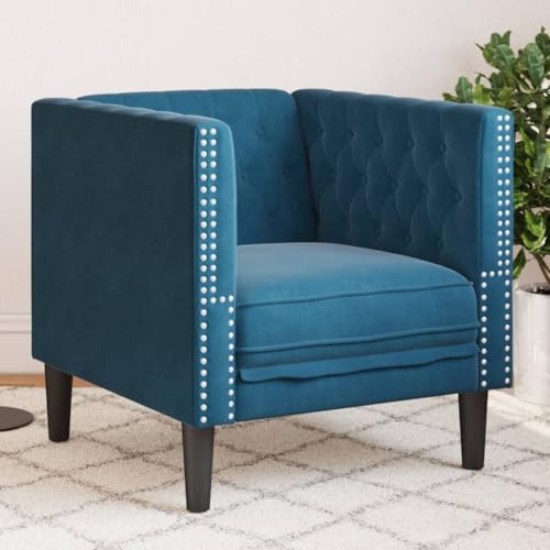 Qnhdfrt Chesterfield Sessel Blau Samt Relaxsessel mit Knopfheftung für Wohnzimmer Leseecke 71x74.5x70.5 cm Qnhdfrt Chesterfield Sessel Blau Samt Relaxsessel mit Knopfheftung für Wohnzimmer Leseecke 71x74.5x70.5 cm von Qnhdfrt