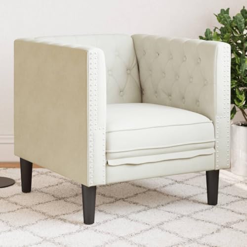 Qnhdfrt Chesterfield Sessel Creme Samt Bequemer Relaxsessel für Wohnzimmer Lesen und Entspannung mit Klassischer Knopfheftung und Dicker Polsterung Qnhdfrt Chesterfield Sessel Creme Samt Bequemer Relaxsessel für Wohnzimmer Lesen und Entspannung mit Klassischer Knopfheftung und Dicker Polsterung von Qnhdfrt