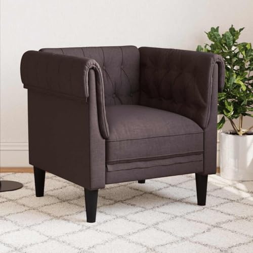 Qnhdfrt Chesterfield-Sessel Dunkelbraun Stoff – Bequemer Relaxsessel mit klassischem Design für Wohnzimmer und Entspannung – Maße 78,5 x 74,5 x 74,5 cm Qnhdfrt Chesterfield-Sessel Dunkelbraun Stoff – Bequemer Relaxsessel mit klassischem Design für Wohnzimmer und Entspannung – Maße 78,5 x 74,5 x 74,5 cm von Qnhdfrt