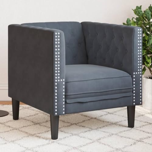 Qnhdfrt Chesterfield Sessel Dunkelgrau Samt Bequemer Relaxsessel für Wohnzimmer Balkon und Leseecke mit klassischem Design Knopftuft und stabilen Beinen 71x74.5x70.5 cm Qnhdfrt Chesterfield Sessel Dunkelgrau Samt Bequemer Relaxsessel für Wohnzimmer Balkon und Leseecke mit klassischem Design Knopftuft und stabilen Beinen 71x74.5x70.5 cm von Qnhdfrt