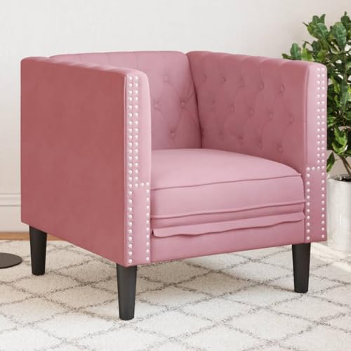 Qnhdfrt Chesterfield Sessel Rosa Samt Klassischer Polstersessel mit Knopfheftung für Wohnzimmer Leseecke oder Balkon Qnhdfrt Chesterfield Sessel Rosa Samt Klassischer Polstersessel mit Knopfheftung für Wohnzimmer Leseecke oder Balkon von Qnhdfrt