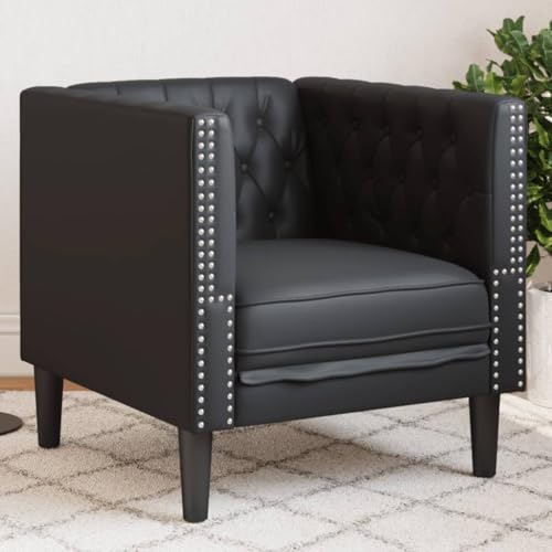 Qnhdfrt Chesterfield Sessel Schwarz Kunstleder Bequem mit klassischem Design und Knopfheftung Größe 71x74,5x70,5 cm für Wohnzimmer Lesen Entspannen Qnhdfrt Chesterfield Sessel Schwarz Kunstleder Bequem mit klassischem Design und Knopfheftung Größe 71x74,5x70,5 cm für Wohnzimmer Lesen Entspannen von Qnhdfrt
