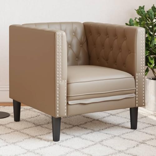 Qnhdfrt Chesterfield Sessel in Cappuccino Kunstleder mit Knopfheftung und gepolsterter Sitzfläche für Wohnzimmer und Loungebereich Qnhdfrt Chesterfield Sessel in Cappuccino Kunstleder mit Knopfheftung und gepolsterter Sitzfläche für Wohnzimmer und Loungebereich von Qnhdfrt