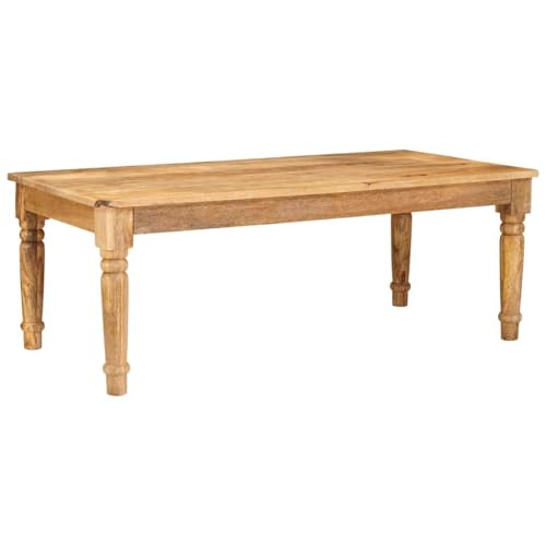 Qnhdfrt Couchtisch 100x55x40 cm aus massivem Mangoholz rustikal braun Kleiner Beistelltisch mit Stauraum robuster Holztisch für Wohnzimmer Esstisch Küche Balkon von Qnhdfrt