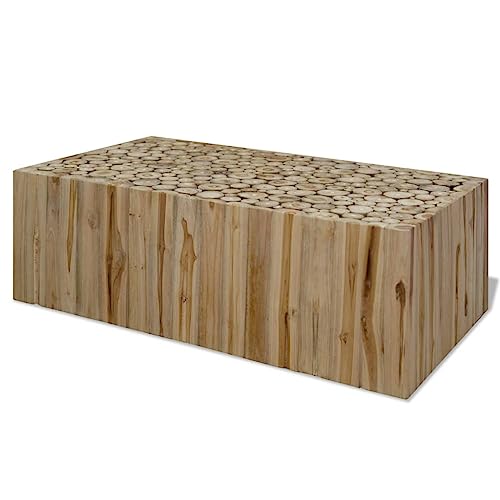 Qnhdfrt Couchtisch Beistelltisch Aus Massivholz Teak 90x50x30 cm Handgefertigter Wohnzimmertisch Nachttisch Für Couch Tisch Modernes Design Robust Und Langlebig von Qnhdfrt