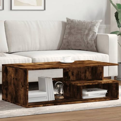 Qnhdfrt Couchtisch Beistelltisch Holzwerkstoff Räuchereiche 102x55x35 cm Moderner Wohnzimmertisch mit Stauraum für Sofa Bereich von Qnhdfrt